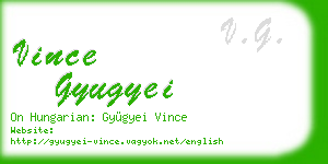 vince gyugyei business card